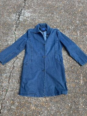 Faconnable Denim Shirt Dress size large Western Fall *well worn
